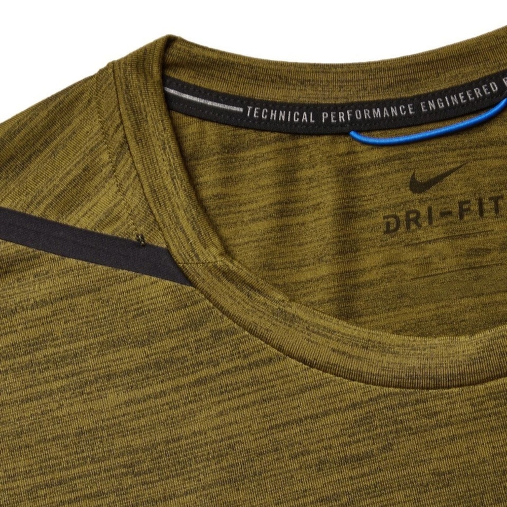 Nike Men's Dri-Fit Training T-Shirt 928015-399 Olive/Black Size L